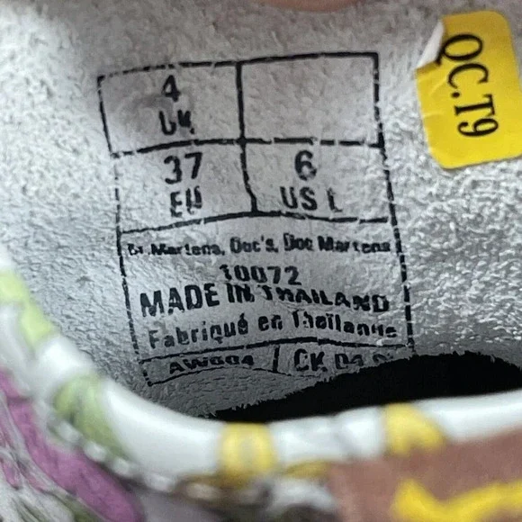 Dr Martens Liberty London White Retro Leather Floral Boots 10072 Women Size 6